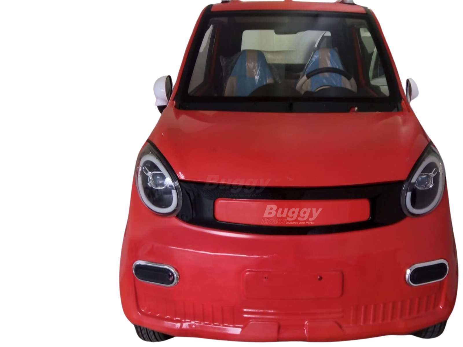 mini car electrico color Rojo delantera sin pico y placa