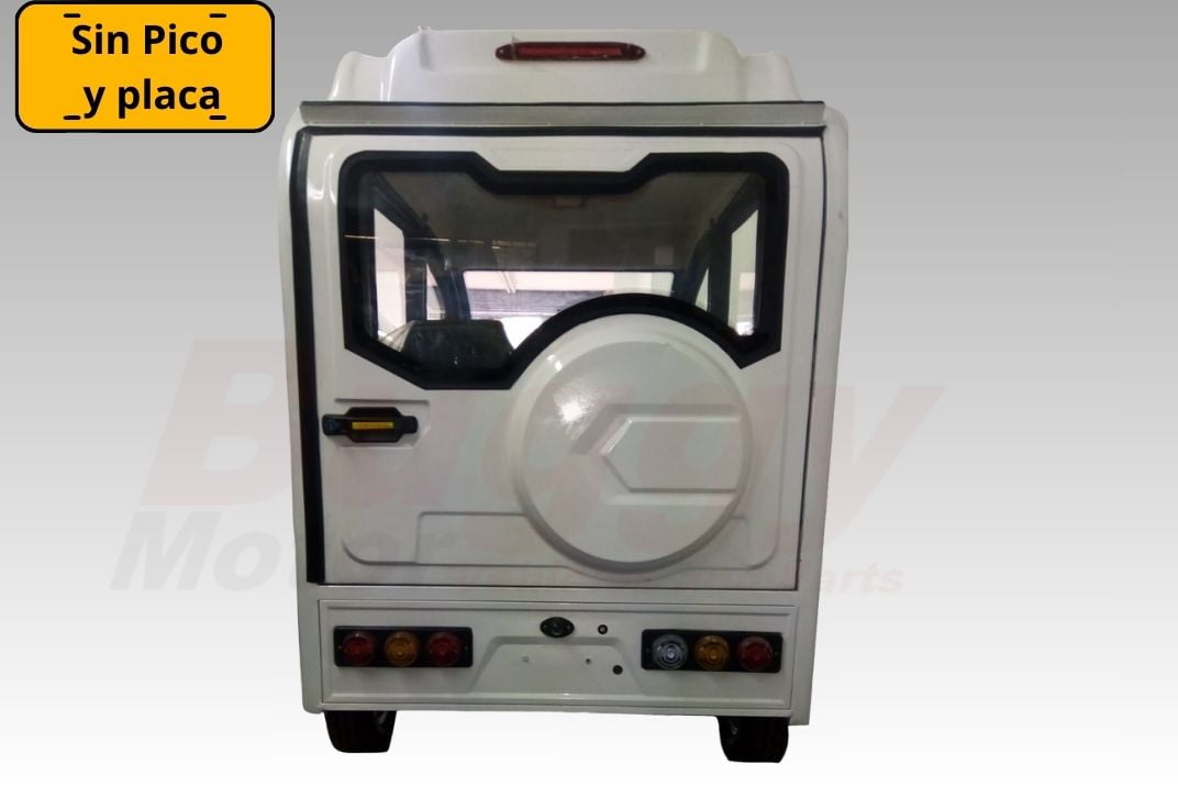 Motocarro electrico blanco sin pico y placa